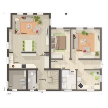 Grundriss mit Einliegerwohnung Grundriss mit Einliegerwohnung