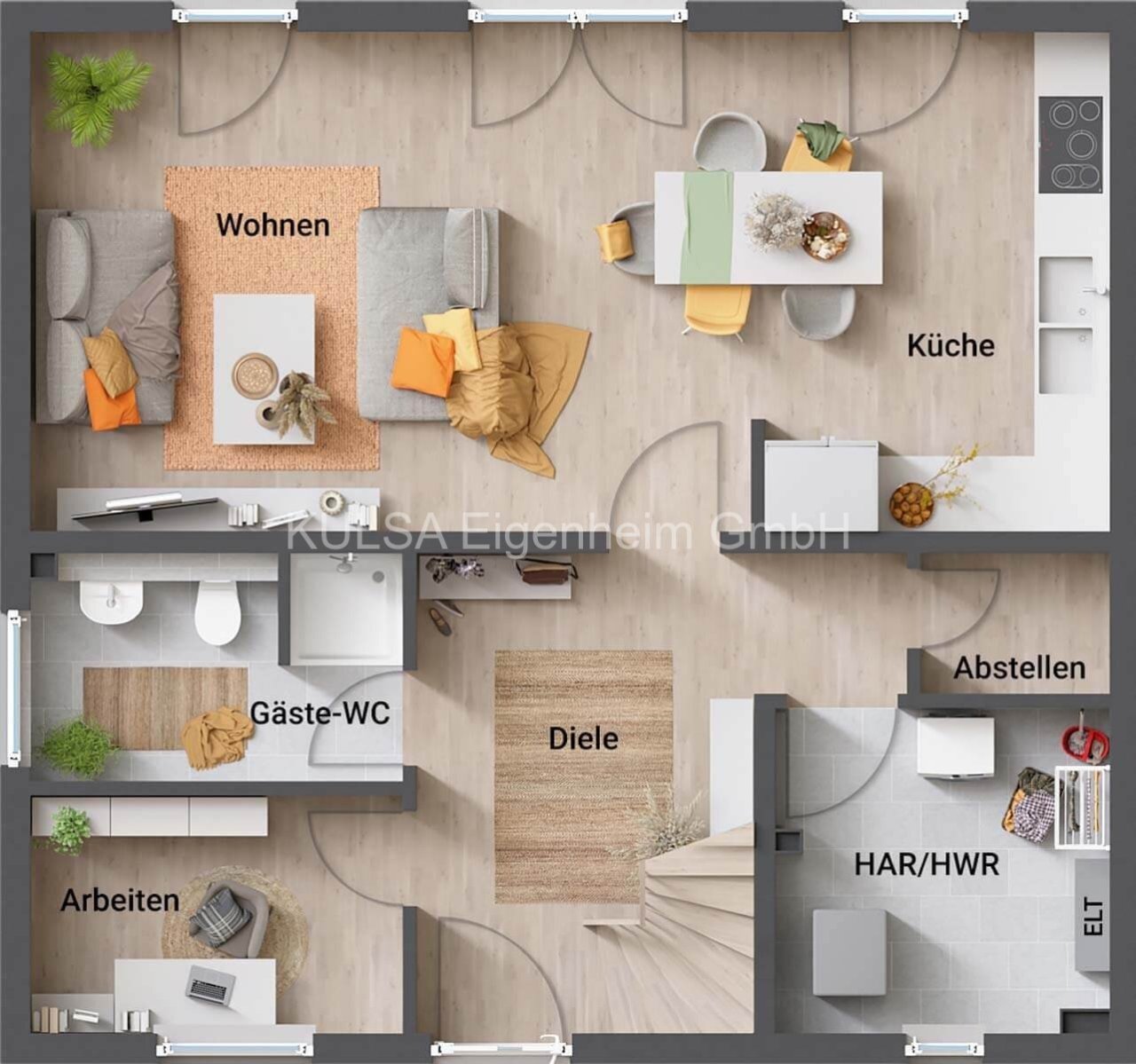 Grundriss Einfamilienhaus Flair 113 EG gwc Grundriss Einfamilienhaus Flair 113 EG gwc